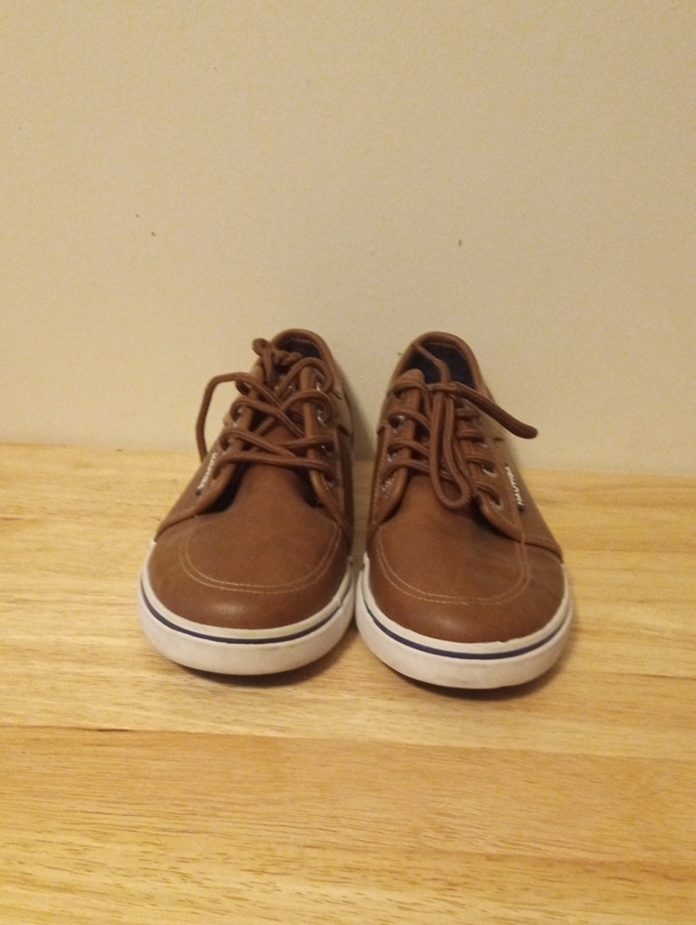 Nautica Kids Brown Boat Shoes with White Sole